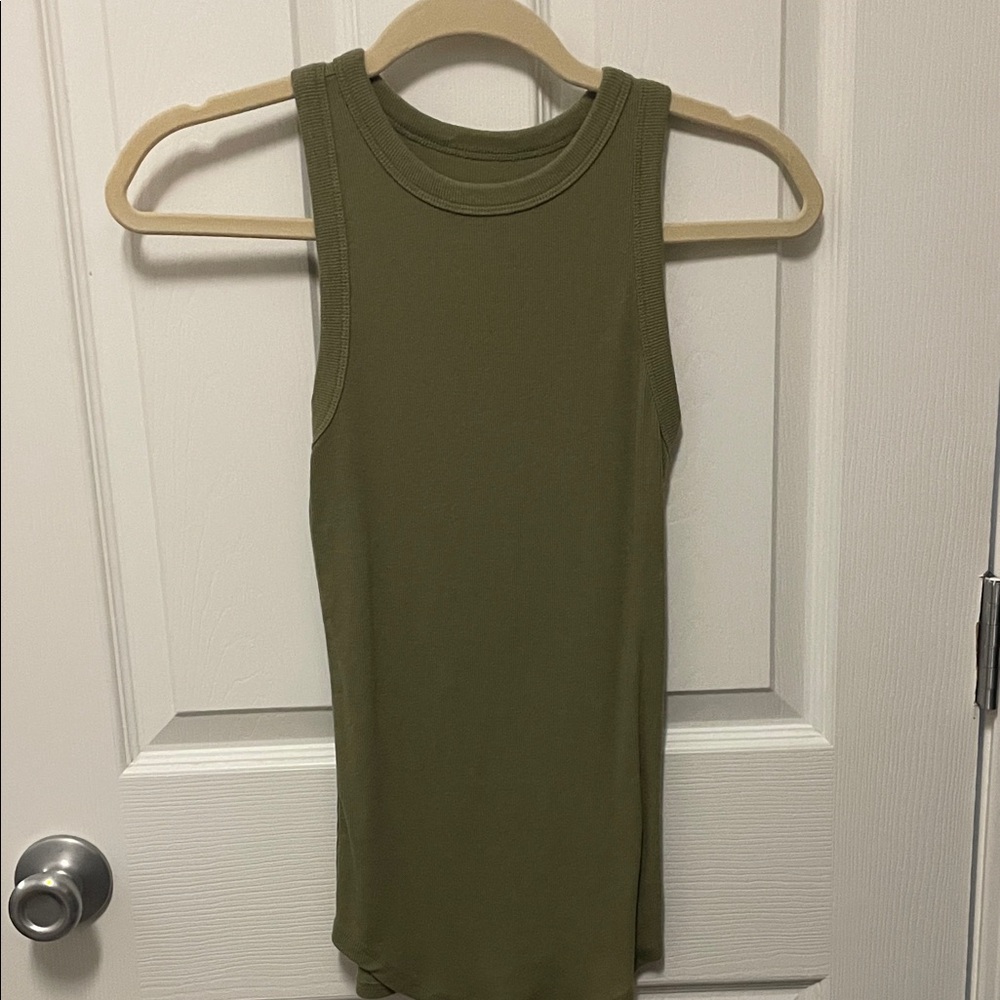 a new day Olive Green Ribbed Tank Top — Sleeveless Crewneck